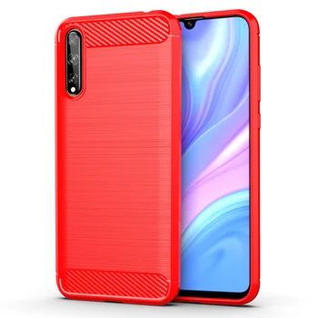 

50pcs/lot For Huawei Honor V30 Pro Carbon Fiber Shockproof Armor Brushed TPU Case For Huawei Enjoy 10S Enjoy 10 Plus
