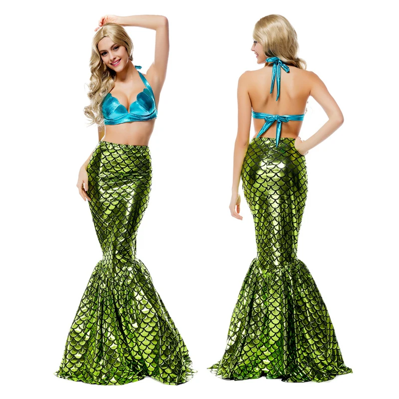 Женский костюм принцессы, бюстгальтер Mermaid, юбка для костюмированной вечеринки, женские вечерние платья, сексуальное платье с хвостом русалки, костюм на Хэллоуин