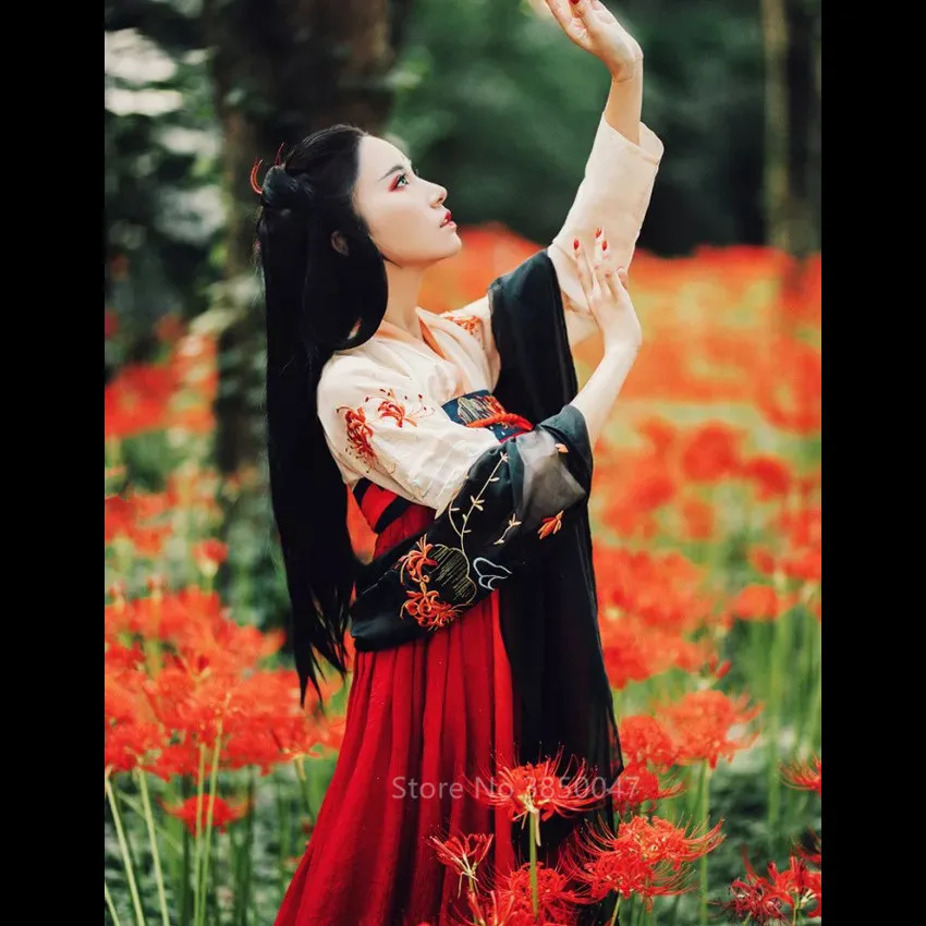 Hanfu фея косплей Традиционный китайский национальный костюм для женщин Винтаж Тан Костюм Древний китайский стиль Emboridery Новогодняя одежда - Цвет: Color7