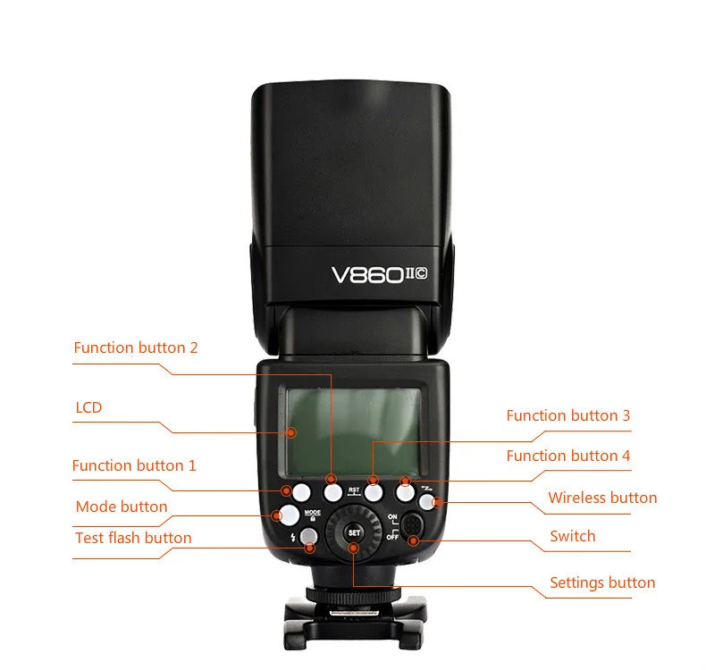 Godox V860II камера вспышка GN60 HSS ttl вспышка триггер фонарик для Canon Nikon sony Olympus Fujifilm синхронизатор