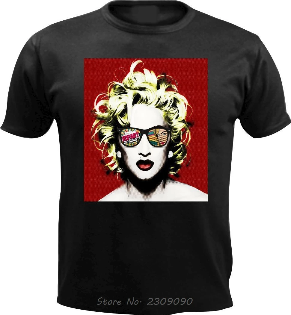 Pop Kunst Madonna Sänger Musik Graffiti Bild Männer T Shirt Geburtstag Geschenk Kühlen Sommer Baumwolle T-shirt Lustige T-shirt Tees Harajuku