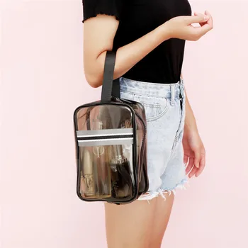 

2019 Waterproof Transparent PVC Bath Cosmetic Bag Women Make Up Case Travel Zipper Makeup Beauty Wash Organizer Storage Portable