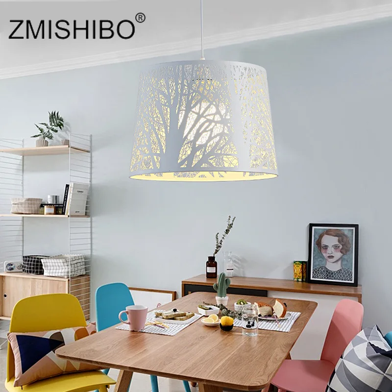 ZMISHIBO белая железная Подвесная лампа полые резьбовые Европейские лампы для
