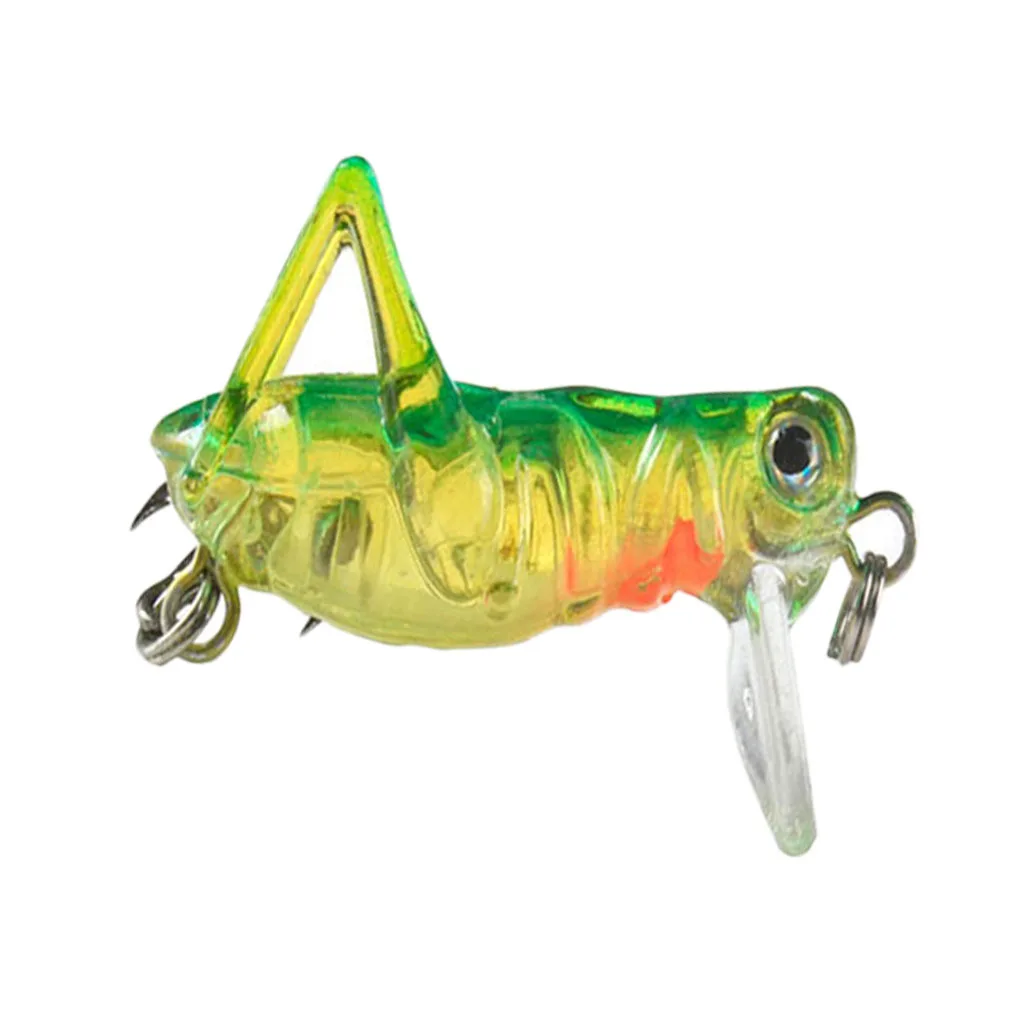 3Pcs Lifelike Insect Grasshopper Fishing Lures Baits Crankbaits Treble Hook Topwater