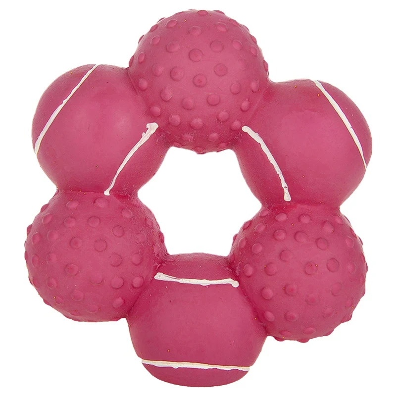Домашнее животное скрипучий молярный жевательная игрушка Щенок резиновый шесть шариков кольцо Интерактивная самоиграющаяся игрушка для чистки зубов домашних животных
