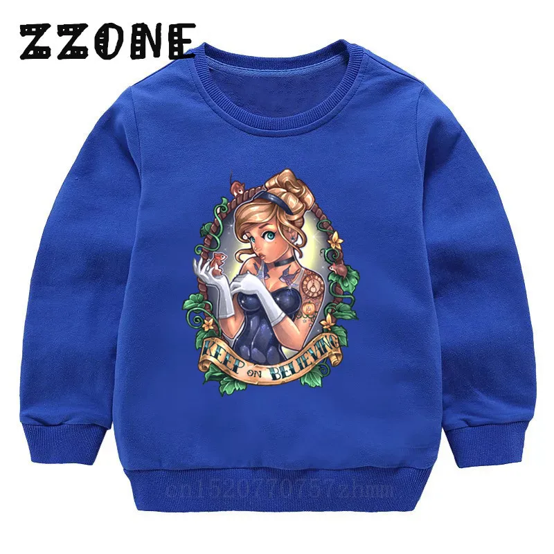 Детские осенние хлопковые свитера в европейском стиле с рисунком принцессы; пуловер для малышей; топы для девочек; зимние детские толстовки с капюшоном; одежда; KYT5300