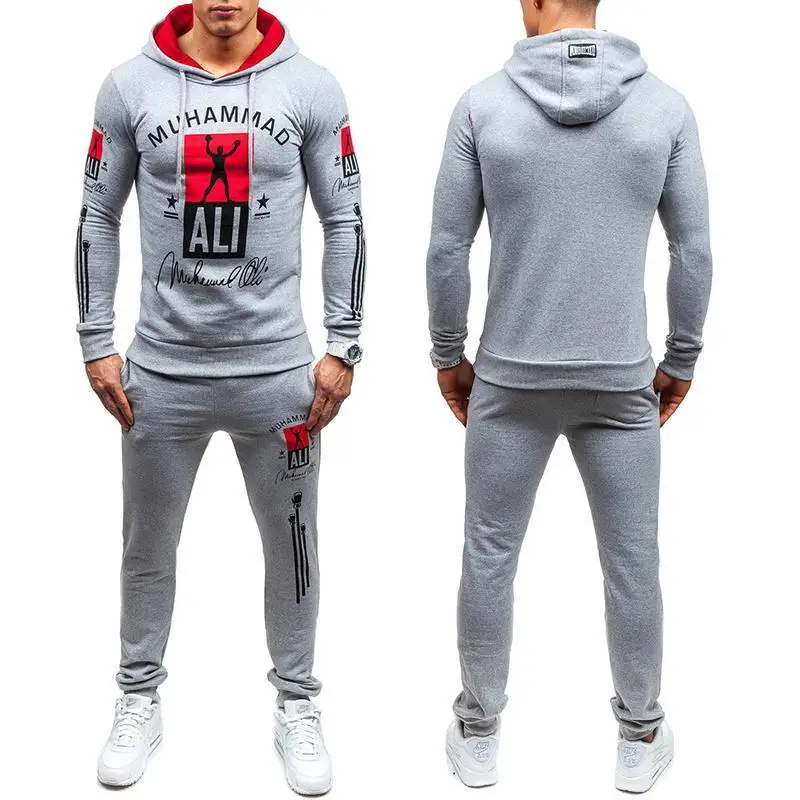 2020 Fashion Muhammad Ali Men Tracksuits Sportswear Men's Leisure Hoddies Pullover Outwear Tracksuit Sets Men Sweatshirt S-XXL