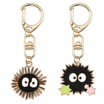 

Japan And South Korea Cute Cartoon Black Briquettes Pendant Student Schoolbag Accessories Couple Keychain Birthday Jewelry Gift
