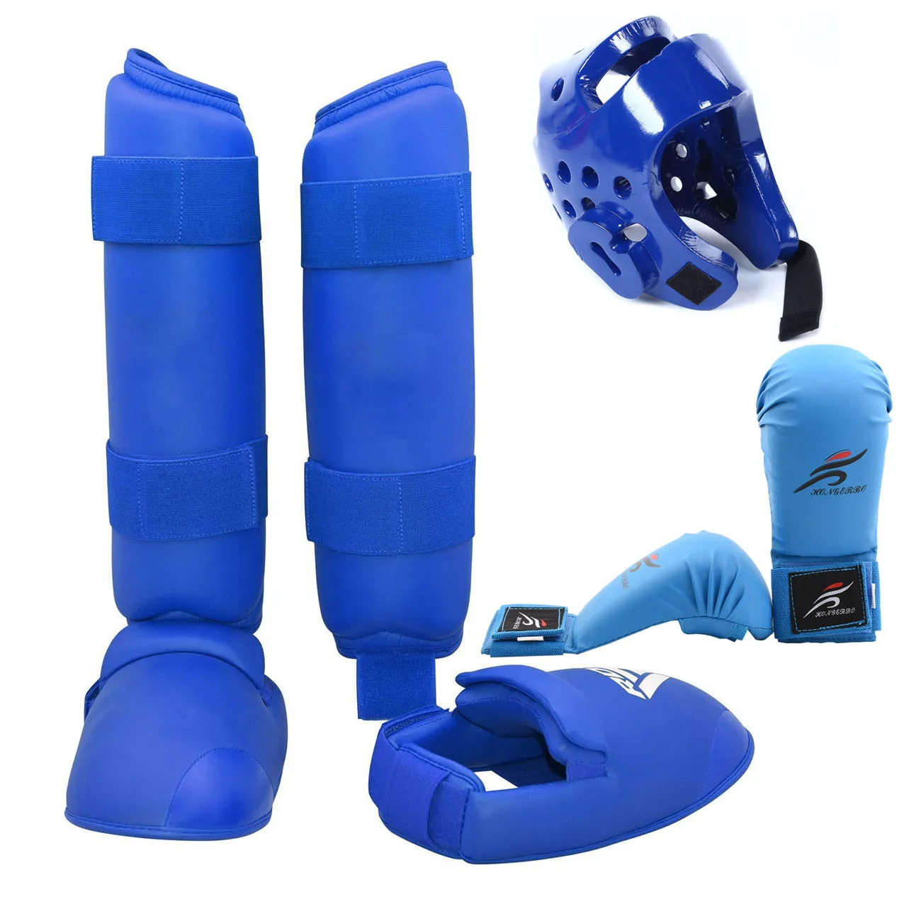 

Adult Kids Karate Sparring Helmet Taekwondo Glvoes Face Mask Set Leg Knee Protection Shin Guard Hand Palm Boxing MMA Equipment