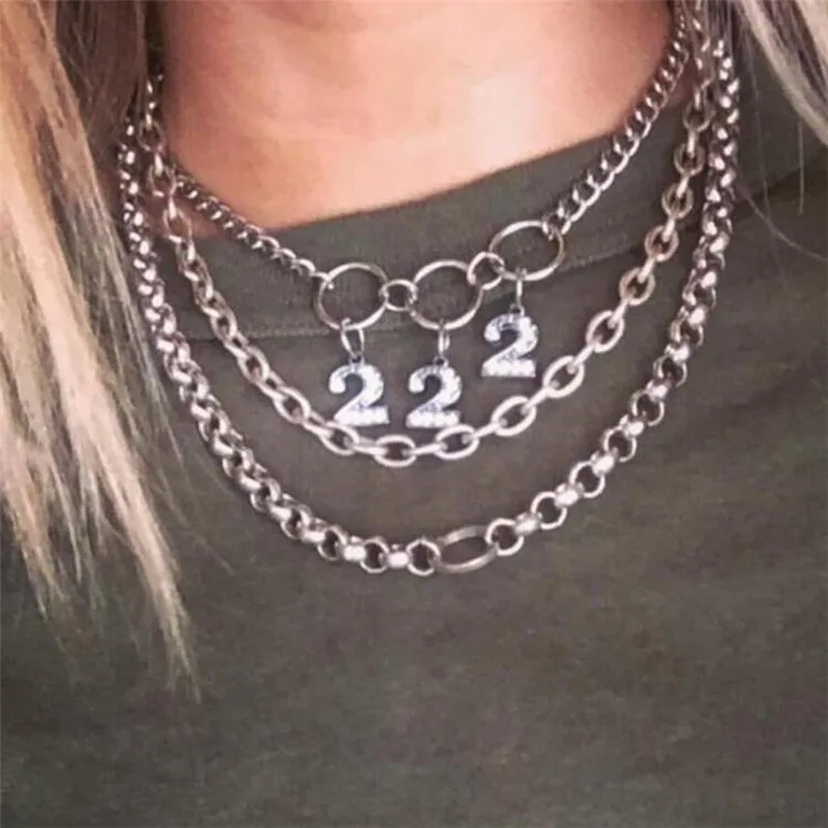 Панк письмо кулон короткое ожерелье унисекс ожерелье Харадзюку хип хоп модное ожерелье аксессуары уличная одежда CL216