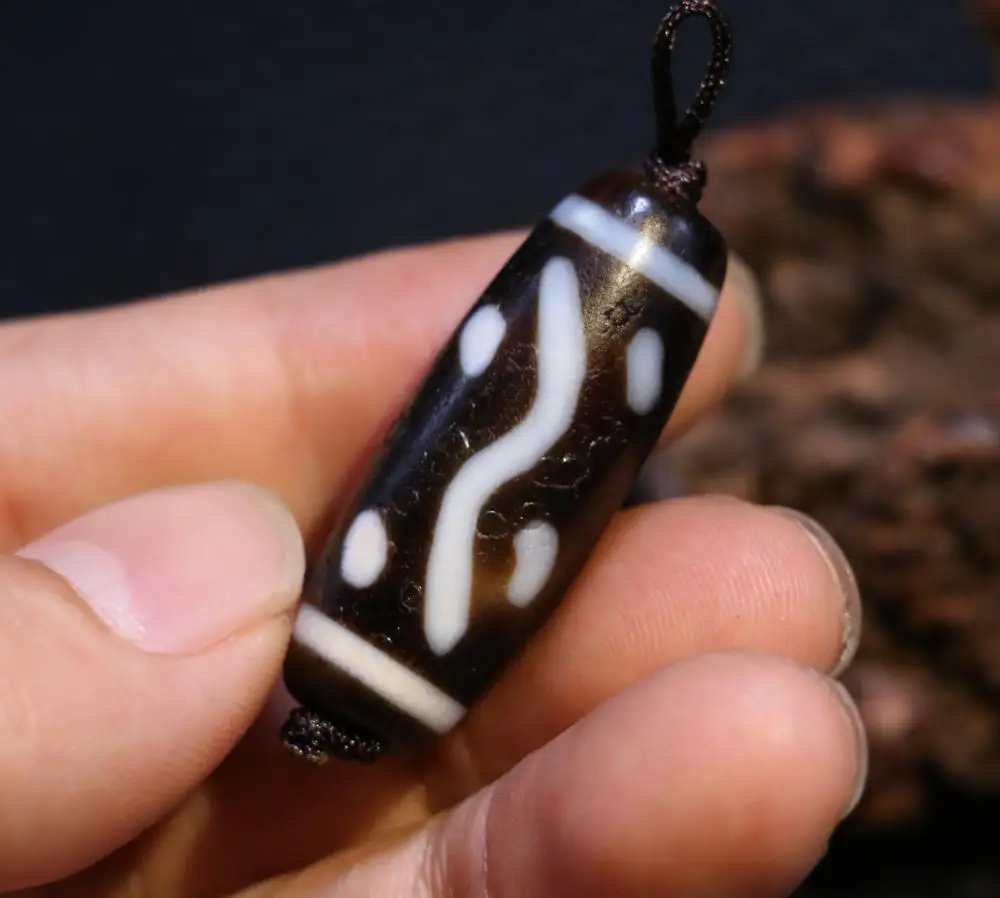 

AL Treasure Magic Power Tibetan old Agate Abstract Water dZi Bead Amulet Fit For Making Bracelet Talisman Timestown UPD22Asw