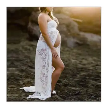 

Best selling pregnant women photography lace stretch in the long paragraph photo shoot off-the-shoulder dress Christmas gift