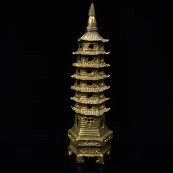 

Chinese Antique Brass Tower Model Statue