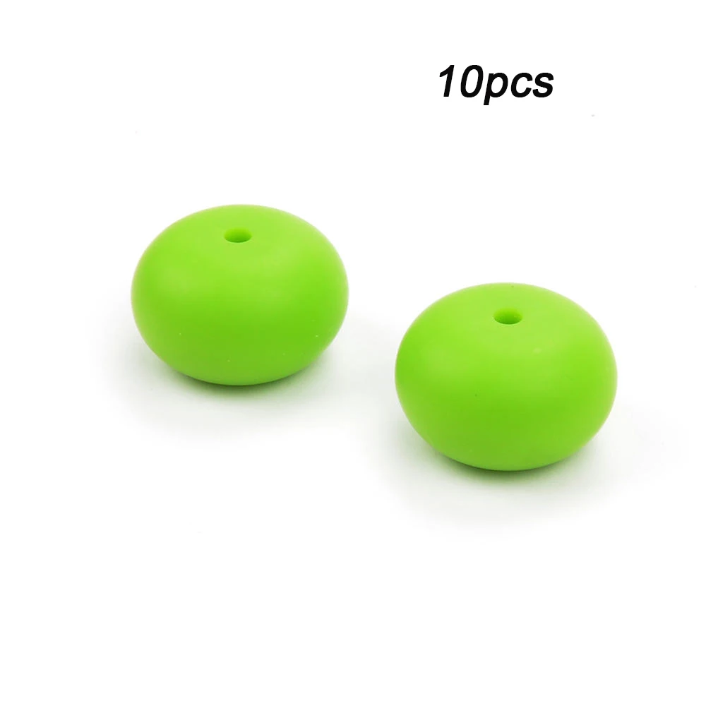 Chartreuse LOFCA 10 шт. Abacus Силиконовые Прорезыватели для зубов бусины еда без бисфенола-а ранг бисера ожерелье силикон жевательные бусины для ребенка силиконовые прорезыватели - Цвет: Chartreuse