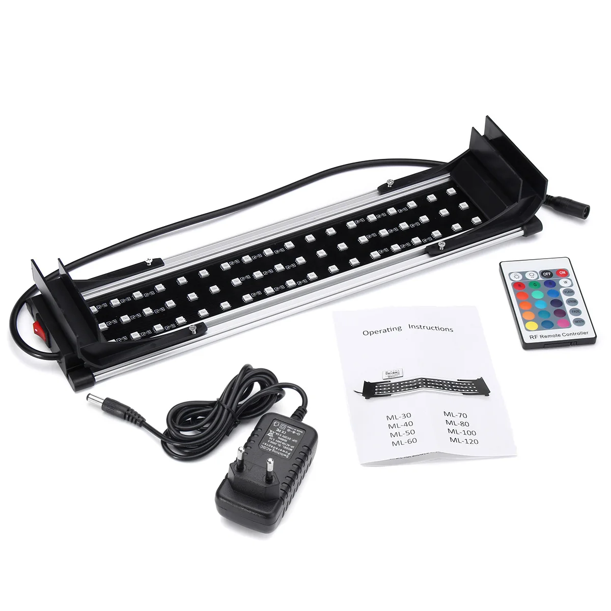 

RGB 10W 38cm Hood LED Dimmable Aquarium Fish Tank Light Lamp Color Changing with Remote Controller AC 110-240V