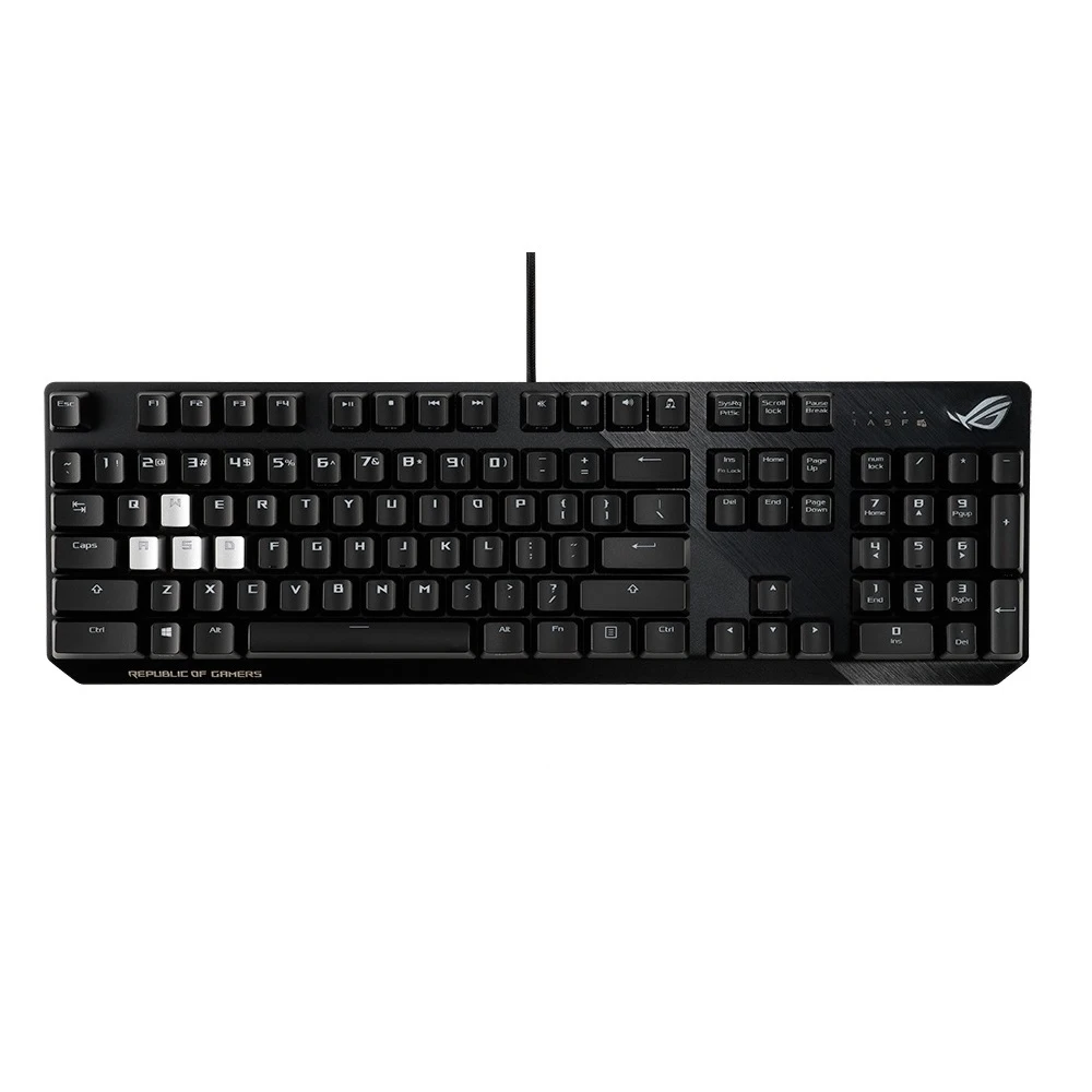 Клавиатура ASUS ROG Strix Scope Cherry MX red проводная, игровая, RGB подсветка, USB, аллюминивая рама, цвет: черный