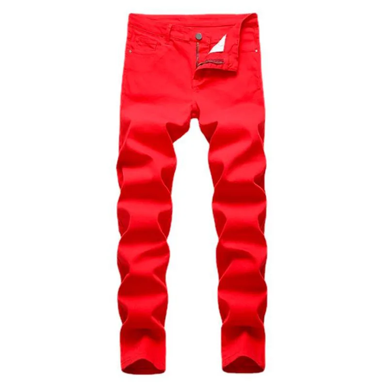 2022 Hot Sale Men Colored Jeans Autumn Fashion Mens Casual Cotton Jeans Slim Straight Male Denim Pants Plus Size 42 5