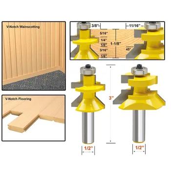 

2Pcs Carving Machine Router Bit Milling Cutter Woodworking Tools for Milling Machine Trimming Carving Accessories