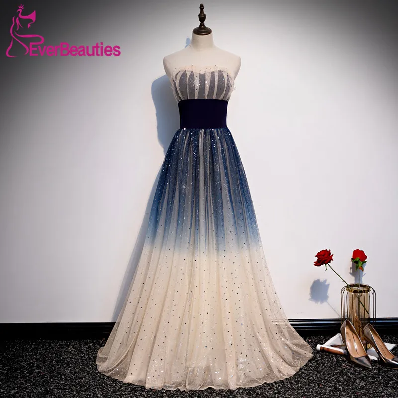 Vestido de festa, милое платье для выпускного вечера, длинное Тюлевое Платье трапециевидного силуэта с блестками, вечерние платья
