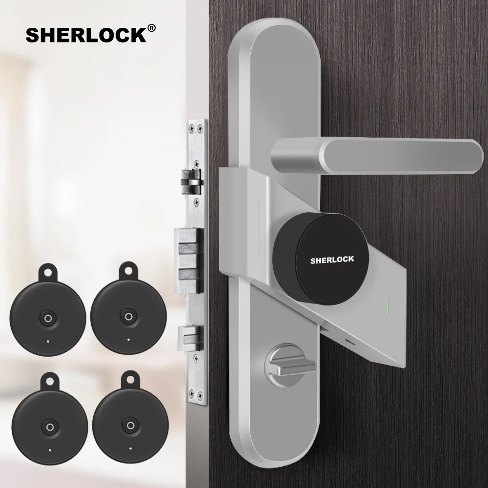 Sherlock Smart Door Lock + 4Pcs Keys Integrated Electronic Lock Wireless Bluetooth Contorl Phone App Open Fingerprint Door Lock