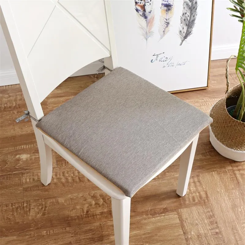 

. Cotton Linen Flax Wooden Chair Sponge Mat Linen Seat Cushion Dining Chair Breathable Seat Cushion Office Chair Cushion Four Se