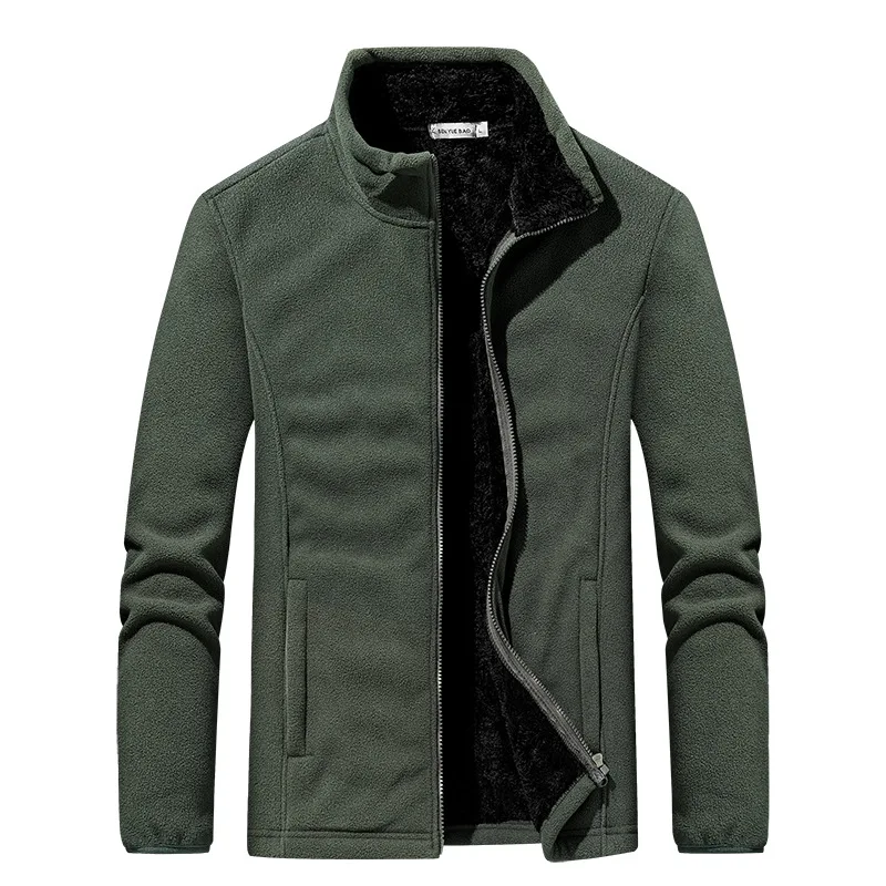 Зимние мужские толстовки, M-5XL, 6XL, флисовые куртки, повседневные, теплые, со стоячим воротником, мужские пальто, утолщенная толстовка, куртка, спортивные костюмы - Цвет: Темно-серый