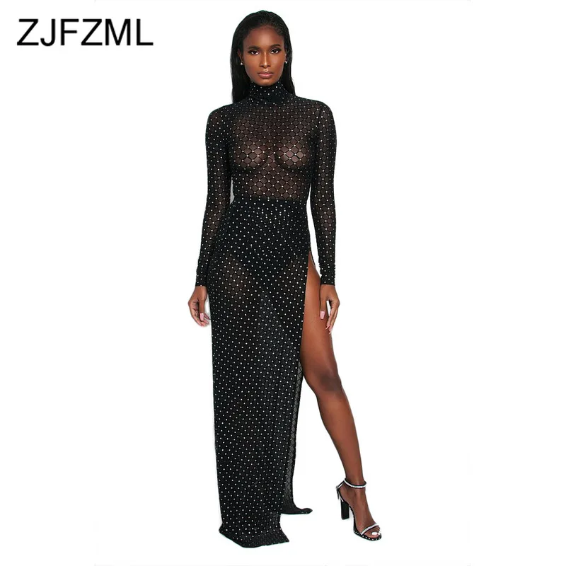 fishnet maxi dress