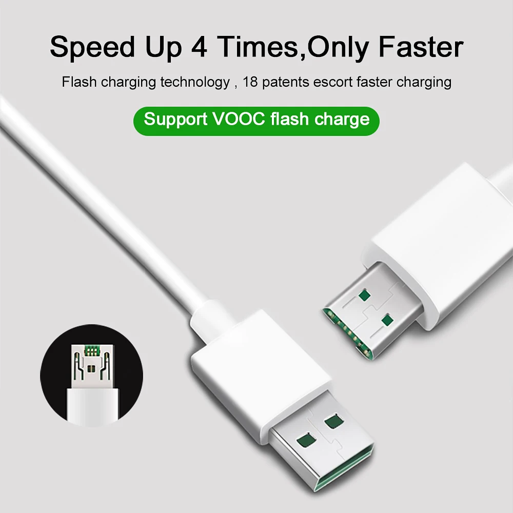 Micro USB кабель для OPPO VOOC Flash зарядное устройство кабель 5 в 4A 7 Pin зарядный Шнур Micro USB провод Быстрая зарядка кабель