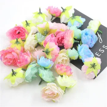 

100Pcs Fake Mini Peony Flower Heads Dia.1.38" Simulation Peonies for Wedding Props Shooting Home Decorative Artificial Flowers