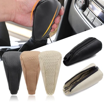 

Car Gearbox shift knob lever cover case gearbox handle protector lether for auto Gear Shift Collars transmission decoration 2020