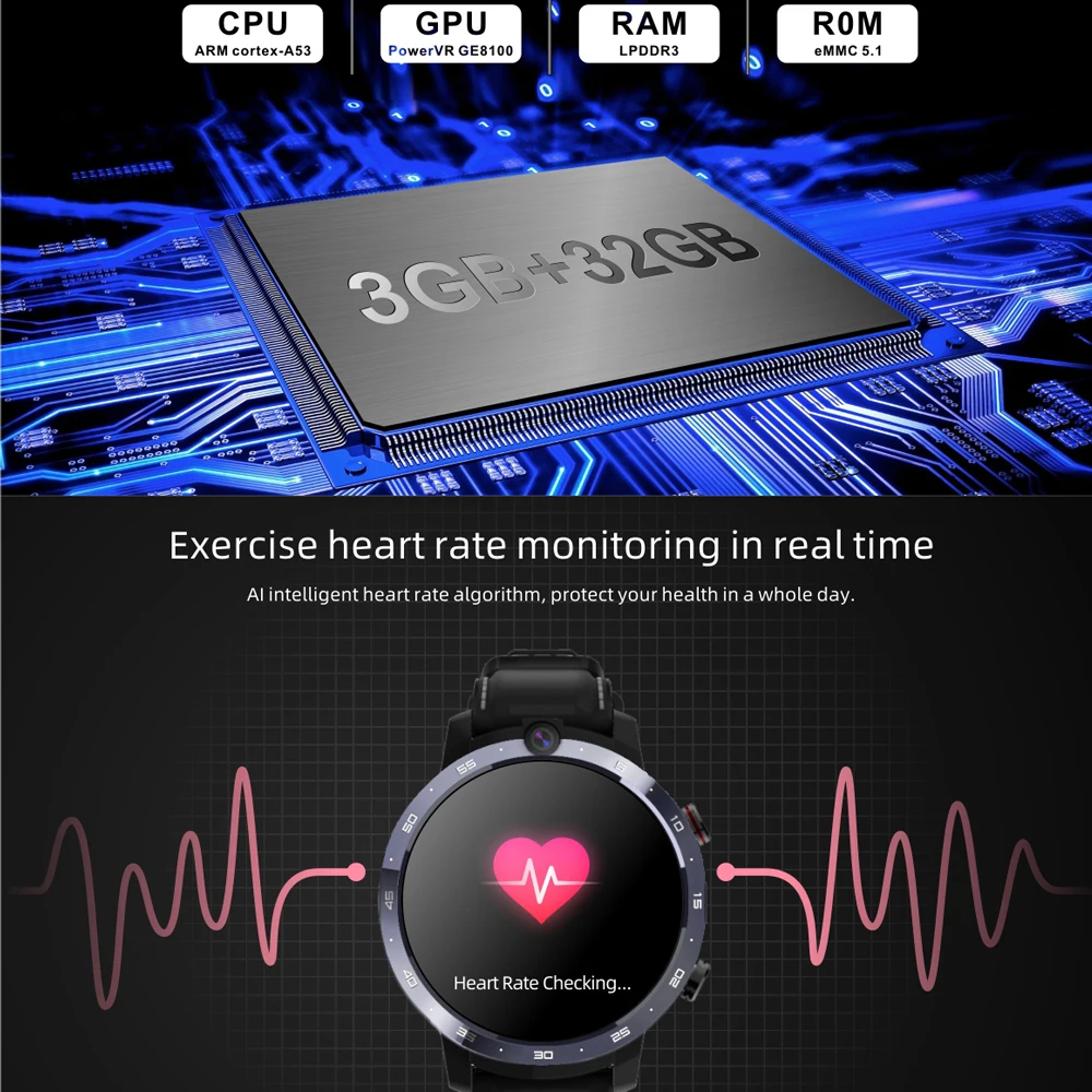 US $238.98 4G Smart Watch 32GB ROM MT6739 Quadcore 900mAh Battery 900mAh Power Bank As Gift 5MP 8MP Dual Cameras GPS Men Sports Smartwatch