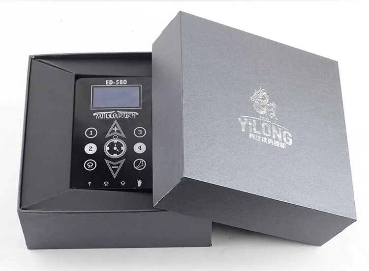 New Superior ED-580 Touch Tattoo Power Supply Black Digital LCD Tattoo Power Supply For Tattoo Machine Kit Free Shipping