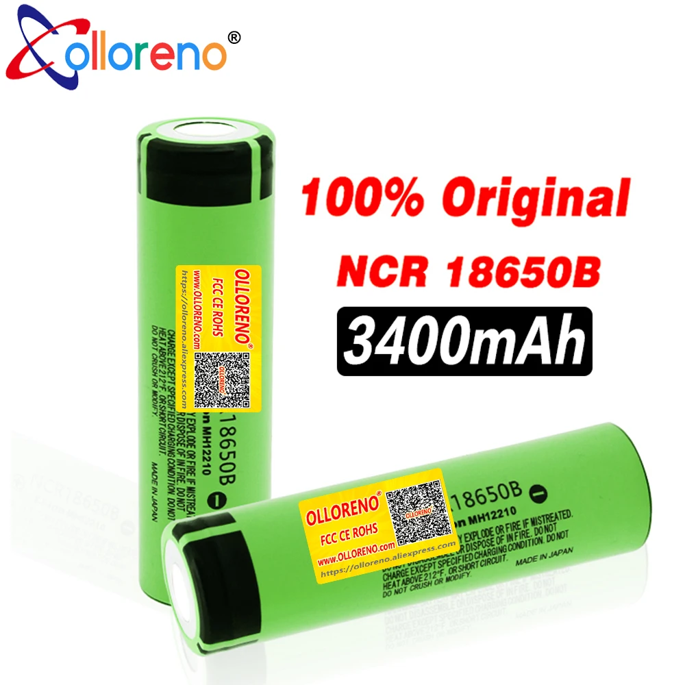 100% New 18650 Battery 3400mah 3.7v lithium Battery for NCR18650B 3400mah Suitable for flashlight Battery