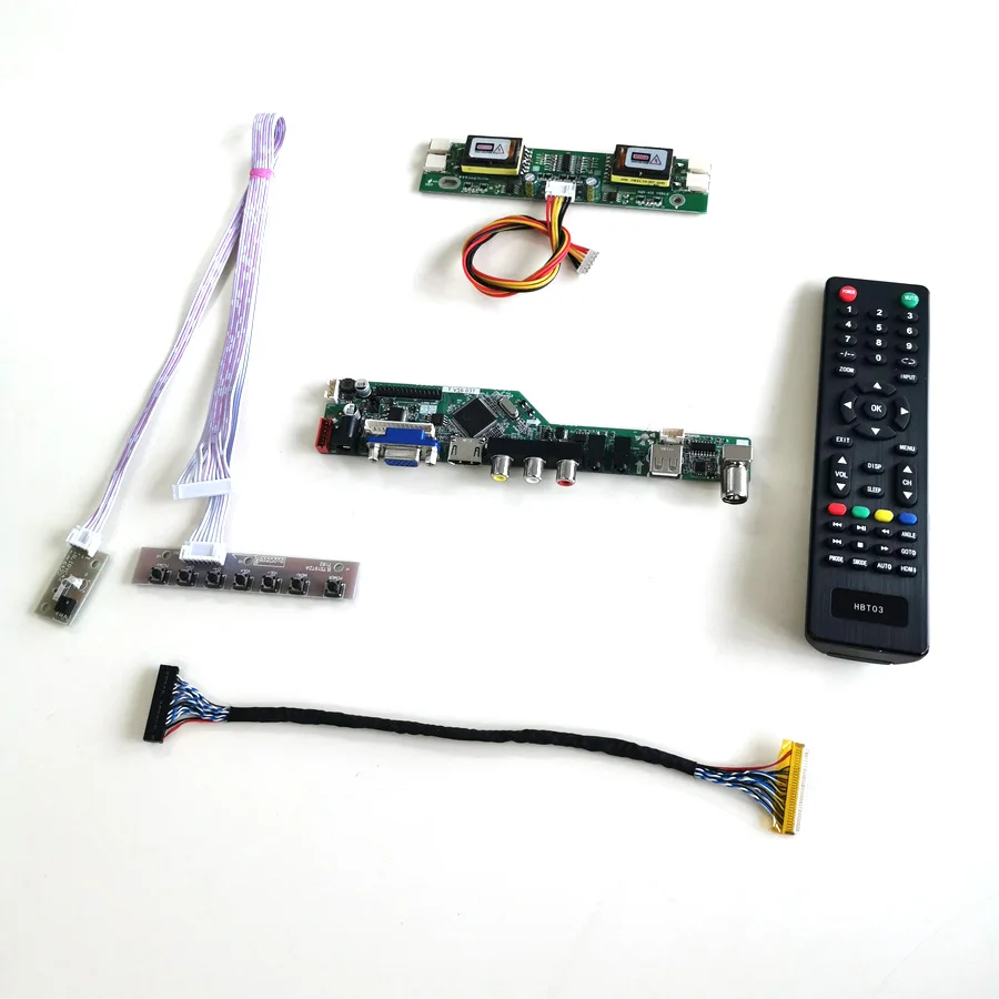 Для M220EW01 V4 V5 T. V56 плата контроллера ЖК-дисплей Панель VGA HDMI AV USB RF пульт дистанционного управления+ инвертор+ клавиатура 4CCFL 30Pin LVDS DIY kit