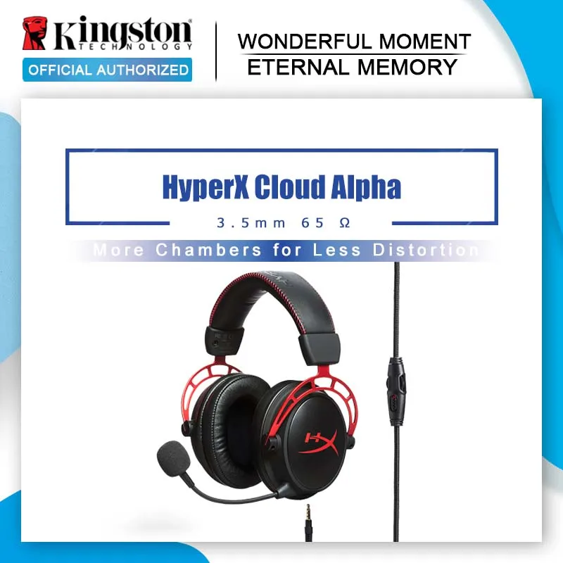 

Original KINGSTON headset HyperX Cloud Alpha Limited Edition Gaming Headphone Mobile Wired Microphone Wire Control