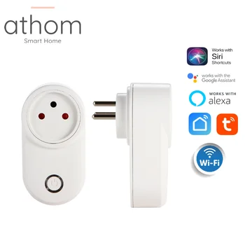 

ATHOM Israel 16A Siri WiFi Socket with Power Monitoring Timing voice Remote Control plug Working With alexa google assistant