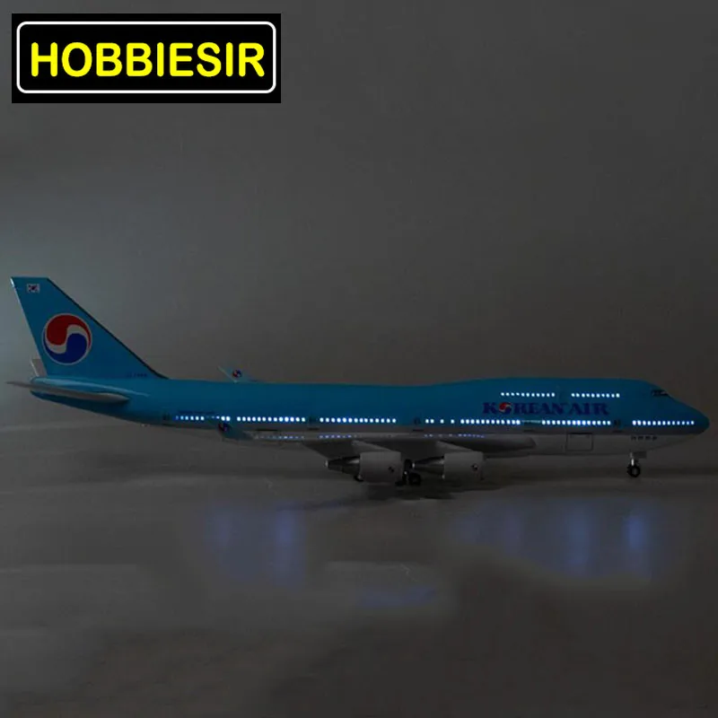 47 см синий 1/150 самолет Boeing B747 модель самолета Корейская Международная авиакомпания W Light& Wheel литая под давлением пластиковая коллекция самолета