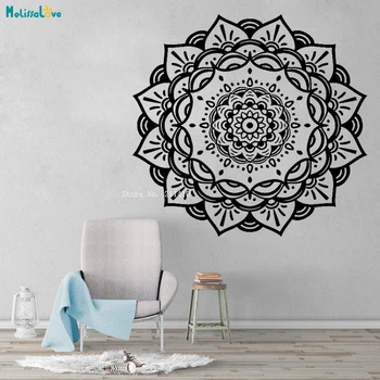 

Simple Mandala Wall Decals Flower Home Decoration Yoga Studio Living Room Self-adhesive Poster Décor Vinyl YT4002