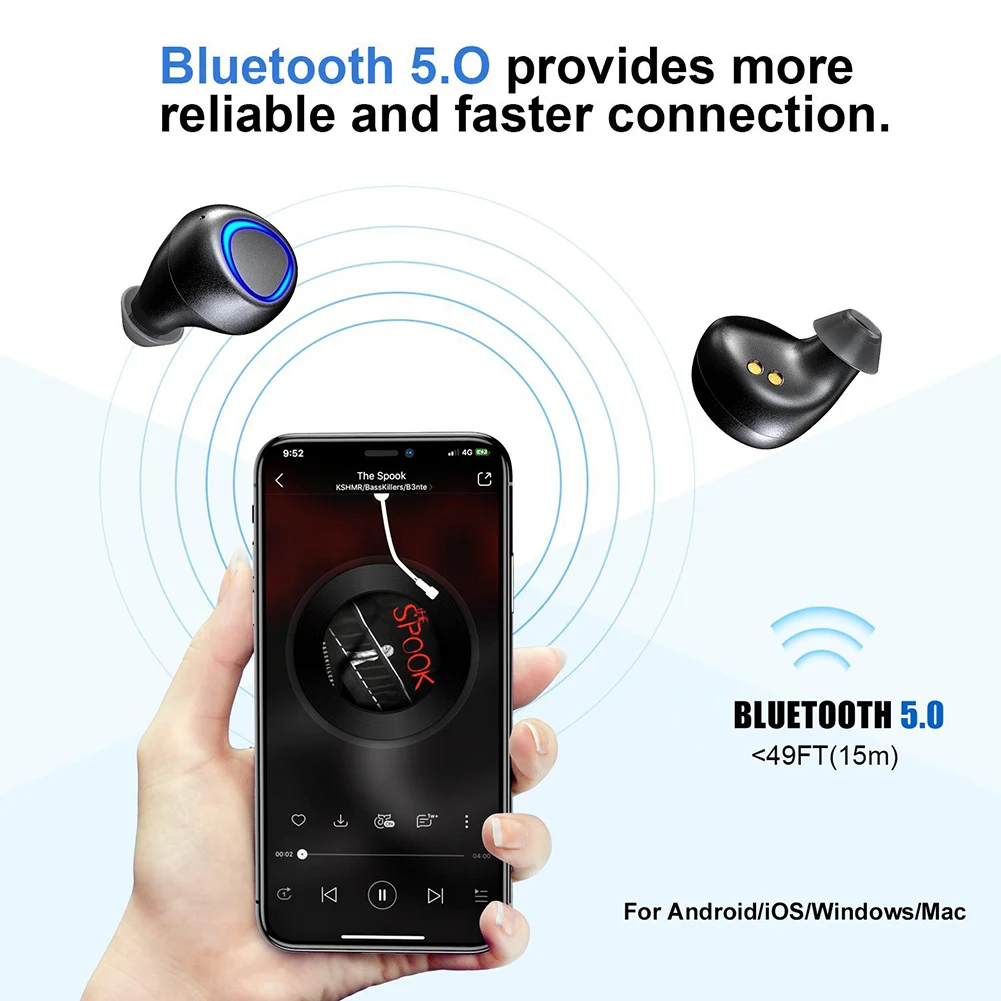 Мини TWS наушники Bluetooth 5,0 Спортивная гарнитура Беспроводные наушники с зарядным устройством для телефонов