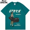 Hip Hop Streetwear Harajuku T-Shirt fille japonais Kanji impression T-Shirt 2022 hommes été à manches courtes T-Shirt coton hauts amples t-shirts ► Photo 3/6