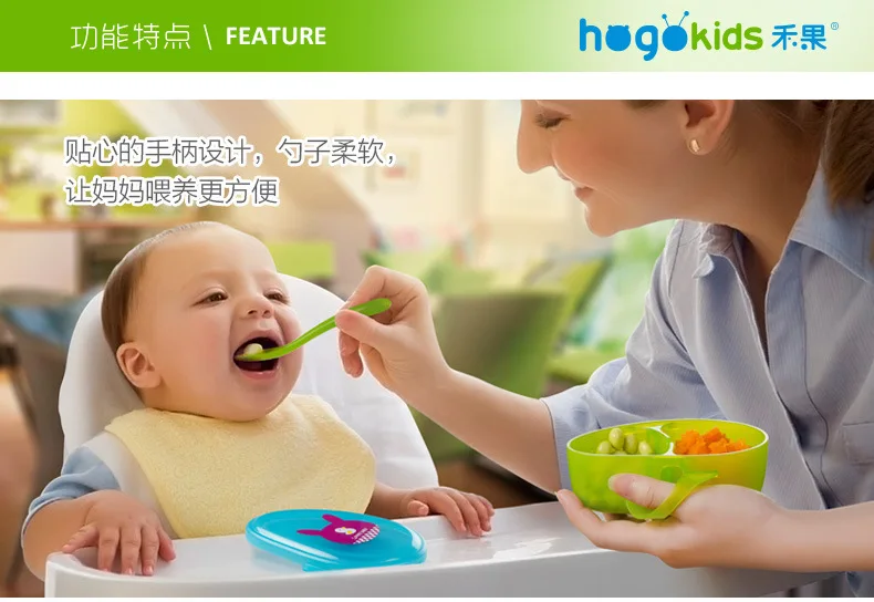 Hogokids скатерть для детей Детская портативная пищевая добавка коробка для еды красочная детская мультипликационная поедая набор ложек для часов