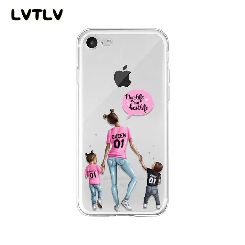 Fashion Black Brown Hair Baby Mom daughter Girl Son Dad