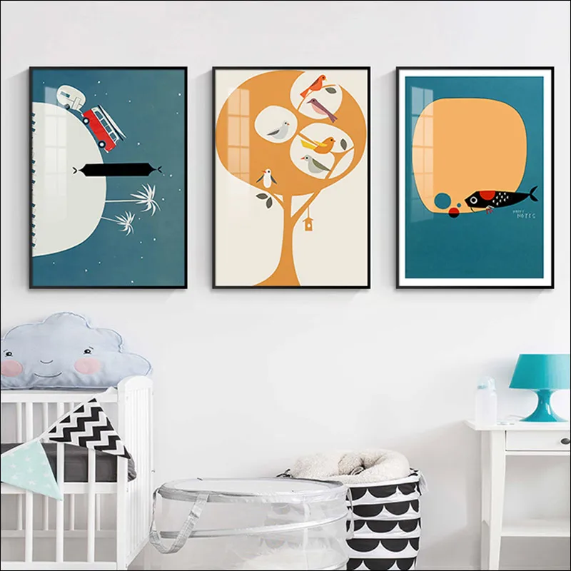 

Modern Simplicity Art Canvas Poster Decoration Cute Printing Waterproof Mural Picture Giraffe Animal Cartoon Monkey Gift Childre