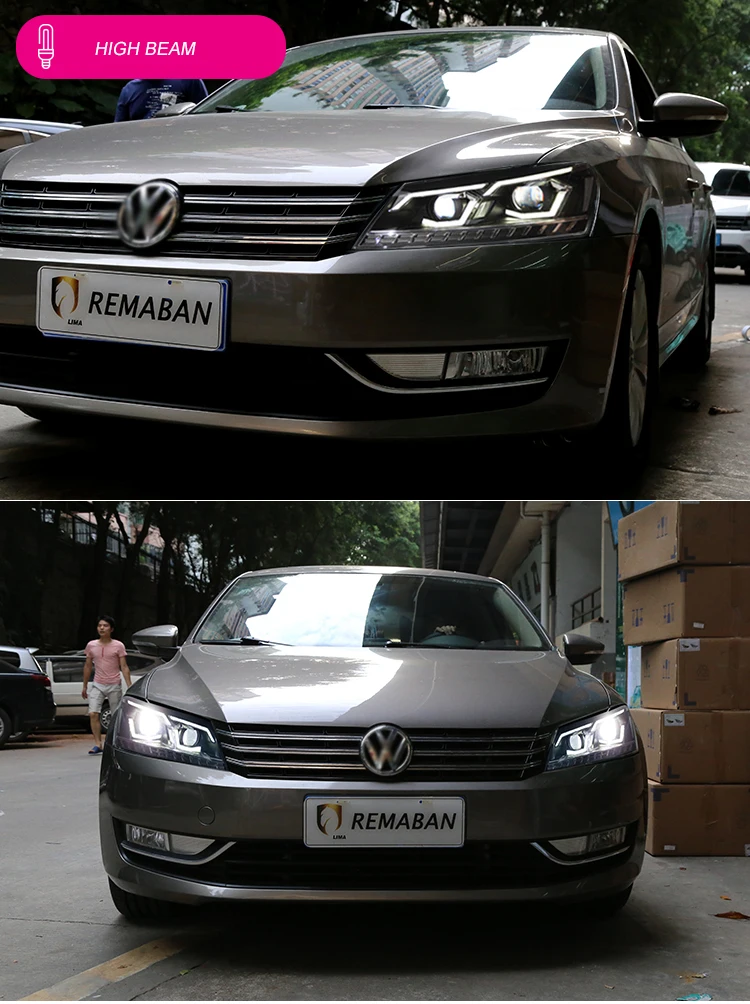 Автомобильный Стайлинг Головной фонарь VW Passat B7 фары US Verson Passat B7 фара 2012- светодиодный DRL двойной луч биксенон D2H динамический