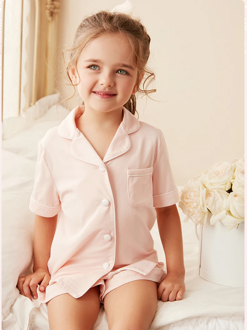 Summer Girl‘s Shirt Dress Princess Turndown Collar Sleepshirts Nightgowns.Kid's Nightdress Lounge Sleepwear.Children’s Clothing Sleepwear & Robes	