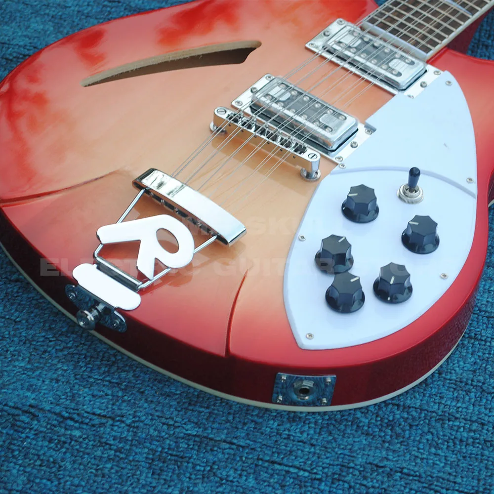 Ricken electric backer гитара cherryburst 12 струн полуполый корпус Джаз электрогитара