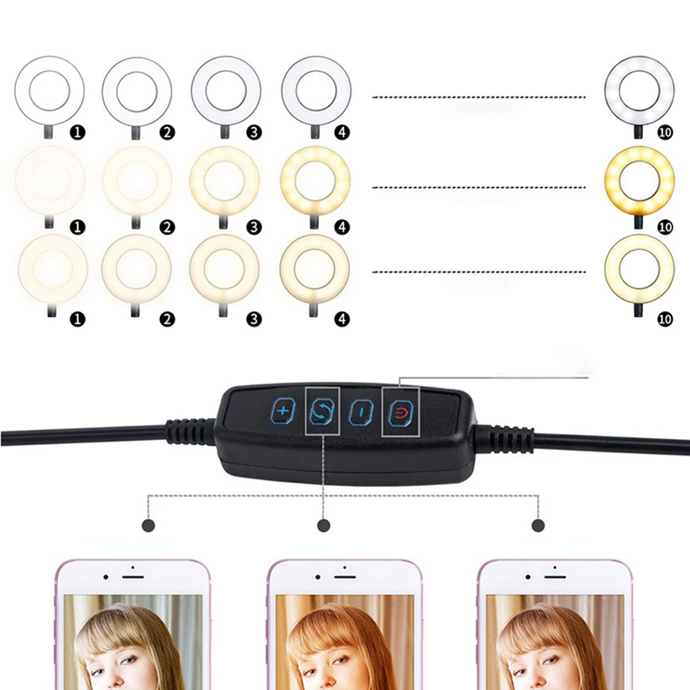 New desktop flexible USB fashion LED ring self-timer flash phone holder fixed light