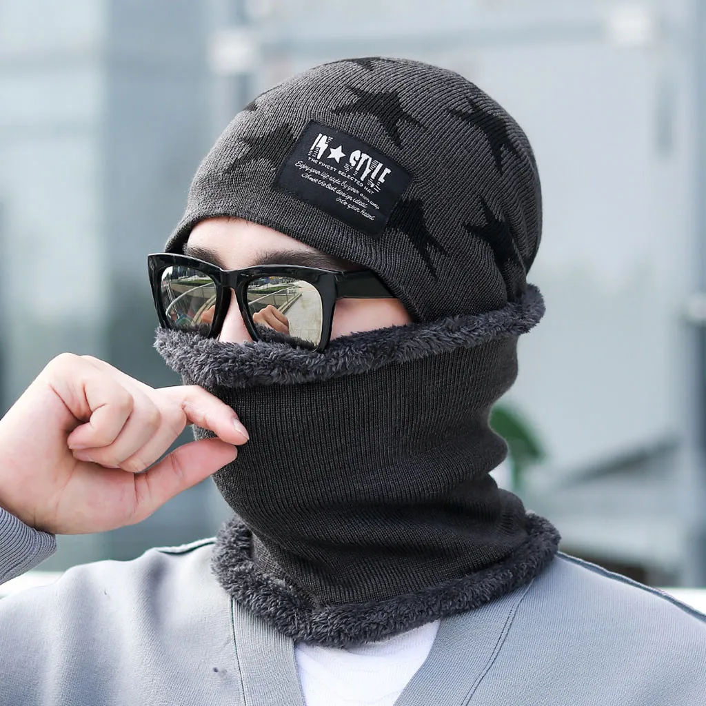 Joycosin новая унисекс вязаная шапка s женский модный джемпер Skullies вязаная шапка со звездами теплая уличная Лыжная шапка женский шарф набор