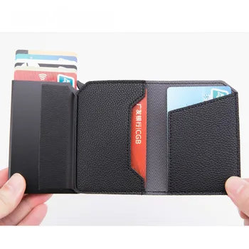 

YAMBUTO 2020 Anti-theft Smart Wallet Carbon Fiber Credit Card Holder RFID Pop-up Clutch Multi Men and Women Unisex Card Case