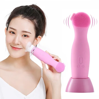 

Silicone Face Cleaning Brush Electric Face Cleaning Brush Ultrasonic Vibration Waterproof Skin Deep Cleansing Wash Massage Brush